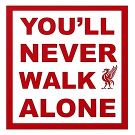 Vintage Retro Man Cave Bar Pub Shed Office Kitchen Novelty Gift Aluminium Metal Tin Wall Décor Large 20cm x 20cm Sign - You'll Never Walk Alone YNWA inspired Liverpool