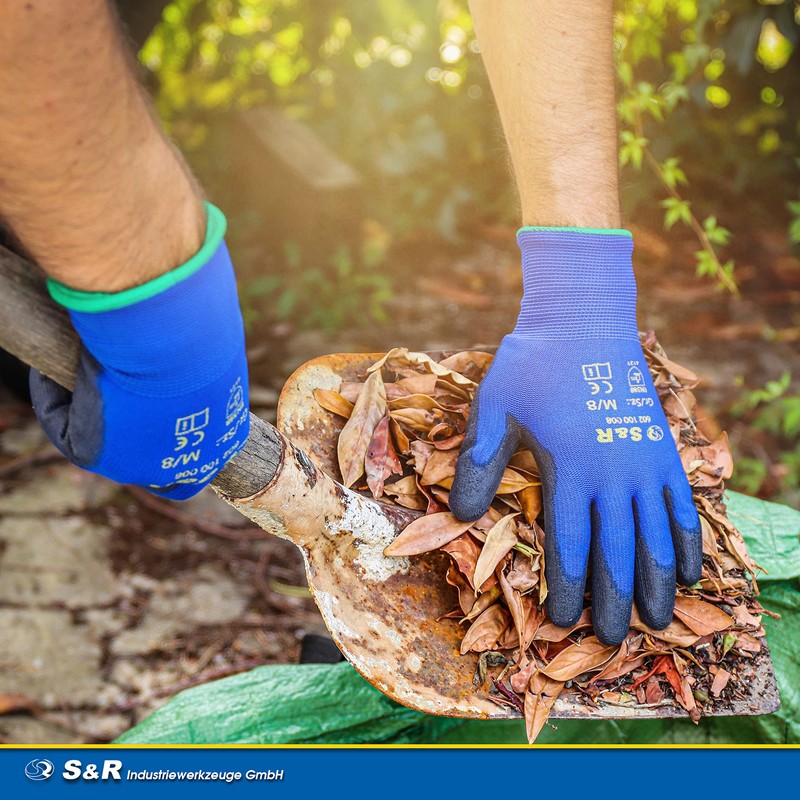 S&R Work Gloves - 12 pairs of BASIC Nylon PU