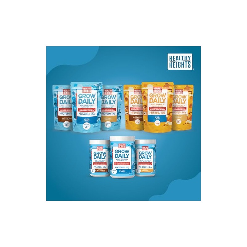 Healthy Height Mezcla de licuado de proteínas para niños. Bebida