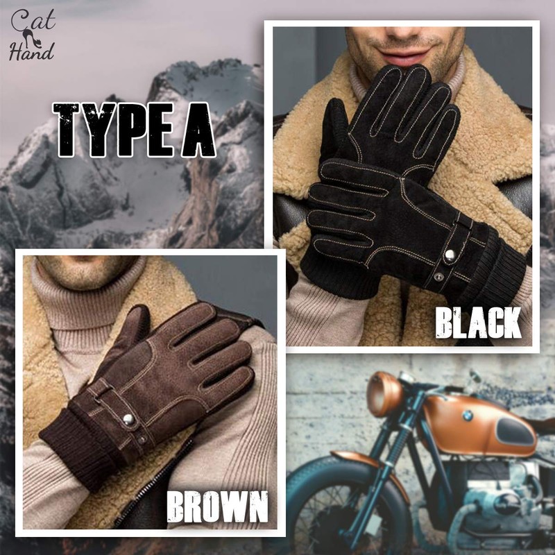 [Cat Hand] Motorcycle Gloves - Gloves (A-Brown)