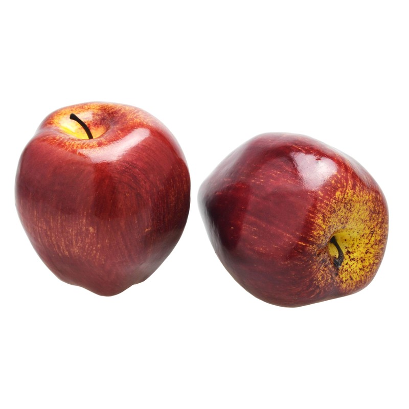 JEDFORE Fake Dark Red Apple Simulation Artificial Lifelike Plastic Red