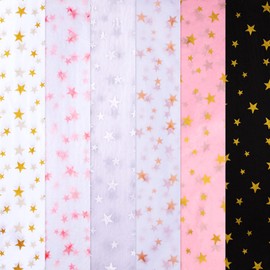 MR FIVE 120 Sheets Metallic Star Tissue Paper Bulk,20" x 28",6 Colors Gift Wrapping Tissue Paper for Gift Bags, Packaging,Birthday,Baby Shower,Weddings,Holiday Party Decoration