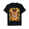 Ginger Cat Sunflowers Orange Cat Marmalade Cat Lady Women T-Shirt