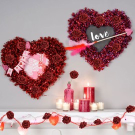 INSUNSIX Artificial Flowers, 60pcs Glitter Roses 1.57in Red Craft Foam Roses With Stems for DIY Wedding Bridal Bouquet Home Party Decoration