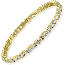 Simone Chic Slay Queen w/Ladies on Fire Hip Hop 3pc Jewelry Tennis Necklace, Bracelet and Earrings Bling Set - TPBE-01 (18, Gold)