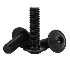 Mdingbao-Socket Cap Screws M3 M4 M5 M6 M8 M10 Grade 10.9 Black Hex Hexagon Socket Round Button Head with Washer Collar Screw Bolt, Strong wear Resistant (Color : Black, Size : M10X16 5PCS)
