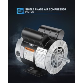 2 HP SPL Air Compressor Motor, Single Phase Electric Motor, 3450 RPM 115/230V, 56 Frame 5/8 Keyed Shaft 60 HZ