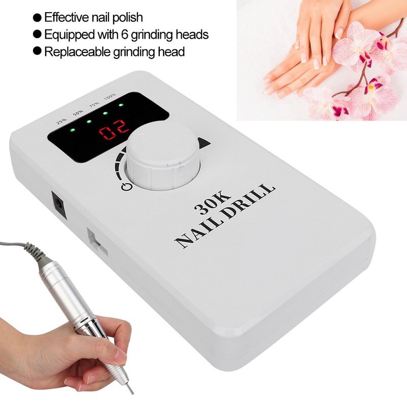 30000RPM Portable Nail Drill Machine Electric Nail Grinding Buffing Polisher