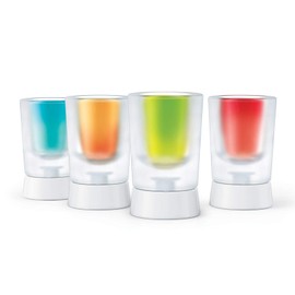 ZOKU Shooter Ice Molds, Makes 4 Ice Shot Glasses, Protective Base Keeps Hands Dry, 1-Fluid Ounce Each, Easy-Release, BPA and Phthalate-Free