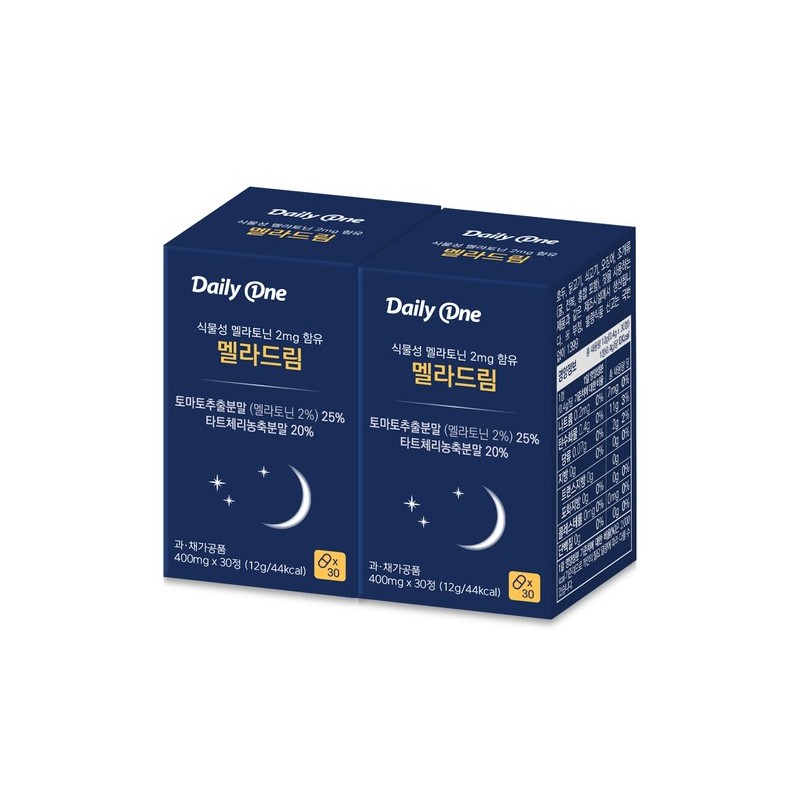 Daily One Meladrim 400mg / 식물성 멜라토닌 2mg 함유 멜라드림