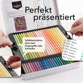 Castle Art Supplies 48 Adult Pastel Pencil Set - Soft Tones
