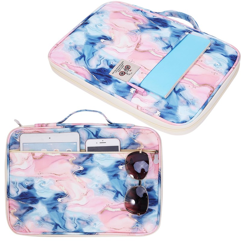 JAKAGO A4 Travel Portfolio Multifunctional Document Organizer Zippered Case for