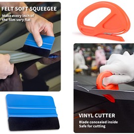 KIMISS Cutter Squeegee Vinyl Safety Cutter Fieltro Borde Squeegee Scraper Kit Vehículo Herramientas de embalaje de vehículos
