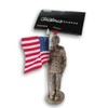 Soldier Holding American Flag Resin Christmas Tree Ornament