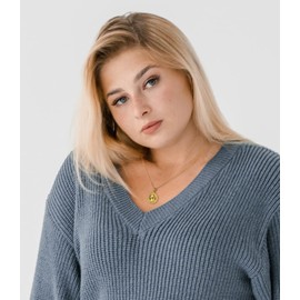 BHUBREA 925 Sterling Silver 500 Lira Italian Coin Necklace 18K Gold Plated Pendant Birthday Present for Her Wife Grandmother, Sterling Silver, No Gemstone