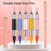 JERCLITY 5 Pieces Double-Ended Rhinestone Pick-Up Manicure Tools, Replaceable Self-Adhesive
