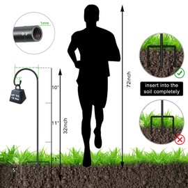 FEED GARDEN Adjustable 32 Inch Shepherd Hooks Rust Resistant Steel Shepard Hooks for Outdoor Hanging Lanterns, Bird Feeders, Solar Lights, Weddings Decor 8 Pack