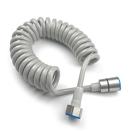 MUMENG Telescopic Shower Hose, Flexible Shower Hose, Bathroom ABS Spring Hose for Hand Shower, Toilet, Bidet, Washbasin, Sprayer, Extendable Spiral Hose, Shower Accessories (Grey)