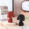 IBWell Mini Bobbing-Head Dog for Car Dash Board Decor（Poodle） (Brownish