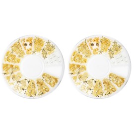 Healeved 2 Pcs Nail Art Rivet Seashell Nail Charms Small Ocean Glitter Nail Decorations Golden Nail Charms Glitter Nails Art