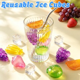 20 Pack Reusable Plastic Ice Cubes Refreezable Ice Cubes for Drinks