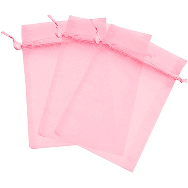 50 Pcs Pink 5x7 Sheer Drawstring Organza Bags Jewelry Pouches Wedding Party Favor Gift Bags Gift Bags Candy Bags [Kyezi Design and Craft]