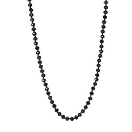 Ambrum Long Crystal Wrap Necklace Women Beaded Knotted Jewelry Champagne Bling Beads Strands Endless Necklace (60 inch Black Crystal)