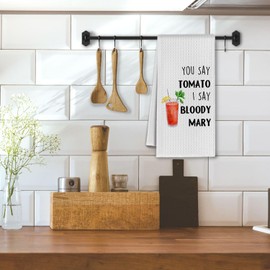 IRTAGANNY Trendy Bloody Mary Cocktail Kitchen Towels, Gifts for Cocktail Lovers, Bloody Mary Gifts Dish Tea Hand Towels for Kitchen Bar Cart Decor, 16x24 Inch