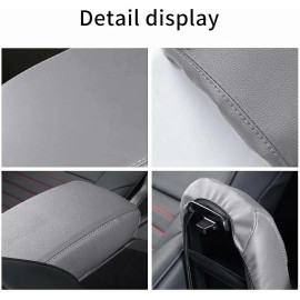 RAWAKORW Car Center Console Armrest Cover Fuax Cushion For Subaru Forester 2019-2026 Gray