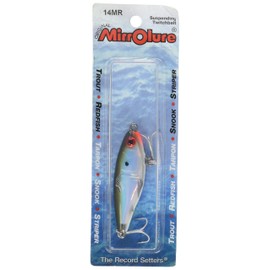 Mirrolure 14MR-18 Mirrodine Mini Susp Twitchbait Green Bk/White/Silver 2.25in 3/16oz