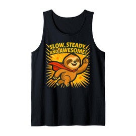 Slow Steady and Awesome Sloth Superhero Tank Top