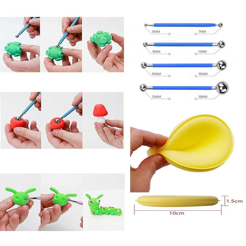 Langqun 31pcs Clay Tools,Pottery Tools Kit,Air Dry Clay Tools,Polymer Clay