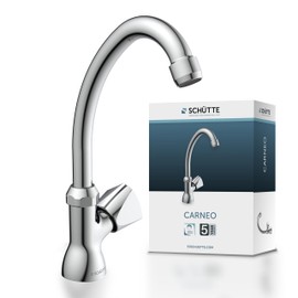 Schütte Carneo Cold Water Tap, Fitting, Bathroom Tap Only for Cold Water, Pillar Tap for Swivelling, 37970, Chrome