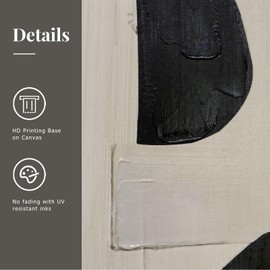 Zessonic Abstract Black and White Wall Art Edgy Blocks Framed Geometry Canvas Print Modern Contemporary Artwork for Living Room, Bedroom, Office Decor - Set of 3, 16x24 Inch (Ready to Hang)