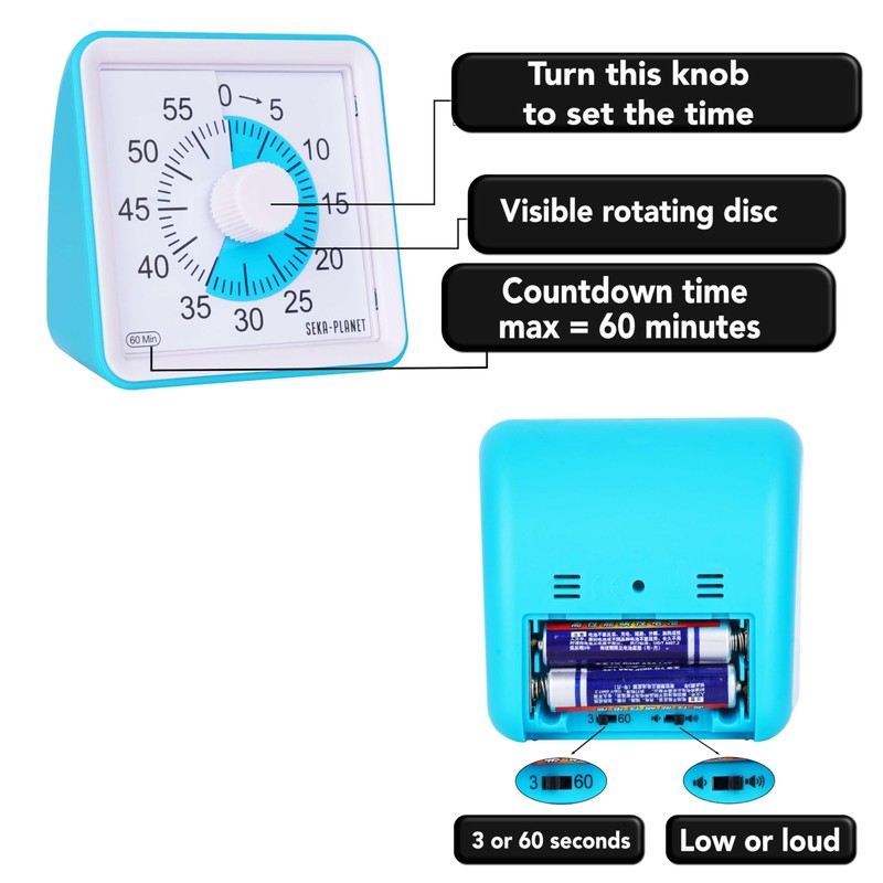 Seka-Planet Visual Timer & Infinity Cube Pack, Colourful