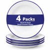 UKCOCO 4 Pcs Small Enamel Plates, 6.3 Inch/16cm Retro White