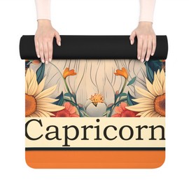 Queen of Wrap Capricorn Yoga Mat - Eco Friendly Yoga Mat for Astrology Lovers, Fitness, Meditation, Gift for Yoga Enthusiasts, Home Gym