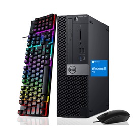 Dell Optiplex 7060 Small Form Factor Desktop Computer 8th Gen Core i5-8500 (6 Core) 16GB DDR4 256GB SSD, Keyboard & Mouse, DisplayPorts, HDMI, VGA, Windows 11 (Renewed)