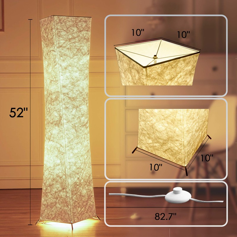 Floor Lamp, chiphy 52'' Dimmable Standing LED Lamps, 3 Levels
