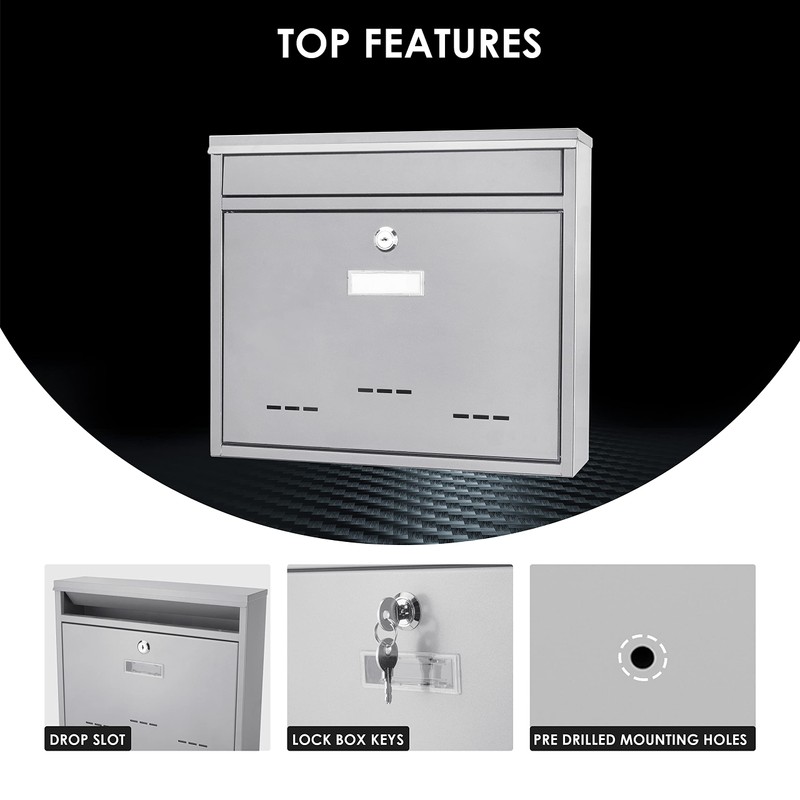 Barska Wall Mount Locking Drop Box – Secure Mail, Key,