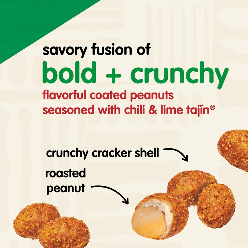 Snak Club Tajin Crunchy Peanuts, Nuts with Chili and Lime