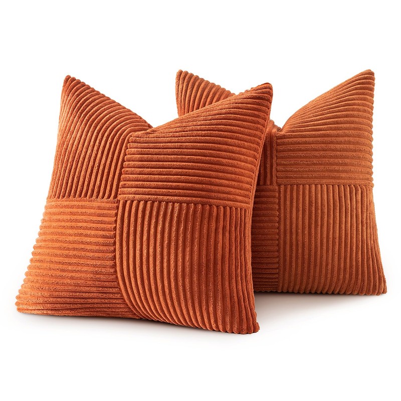 MIULEE Set of 2 Cushion Cover 40x40cm Rust Red Pillow