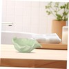 SHOWERORO Ceramic Leaf Shaped Self-draining Soap Dish for Bathroom Stylish