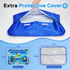 Toptakeit Cat Water Sensory Play Mat with Extra Protective Cover, Thickened Cat Water Bed Toy for Cats Dogs Kittens Puppies Pets