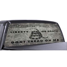 Tower Decals 66" x 18" Universal Don't Tread on Me Gadsden Flag Truck Rear Window Perforated Vinyl Graphic