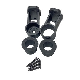 USA Tiki Torch Deck or Fence Mount fits Both 3/4" & 1" Outside Diameter Pole - 4 Sets - Black