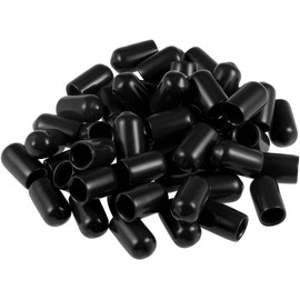 MACHSWON 7.5mm Rubber End Caps Vinyl Round End Cap Cover End Safety Cover,black,50pcs