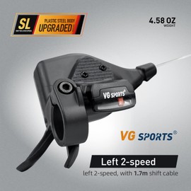 VG SPORTS MTB Bike Shifter Levers, 2 Speed Left Lever Shifter with Gear Indicator