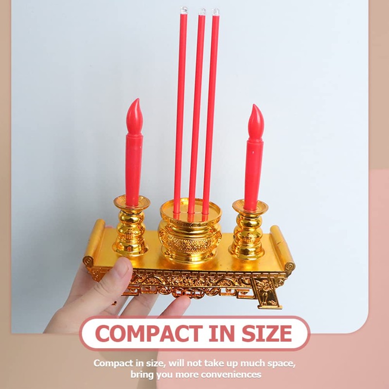 Beaupretty Led Decor Led Electronic Incense Burner Stick Buddhist Candle