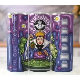 Handmade 20oz Insulated Tumbler 3D Inflated Stainless Steel Mug Evil Queen
